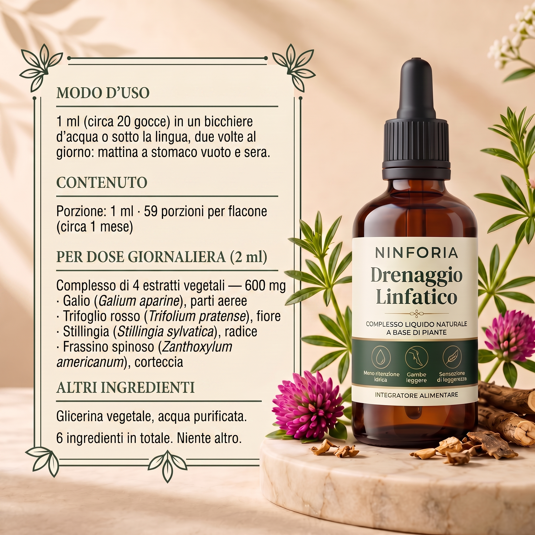 Ninforia® Gocce per il drenaggio linfatico